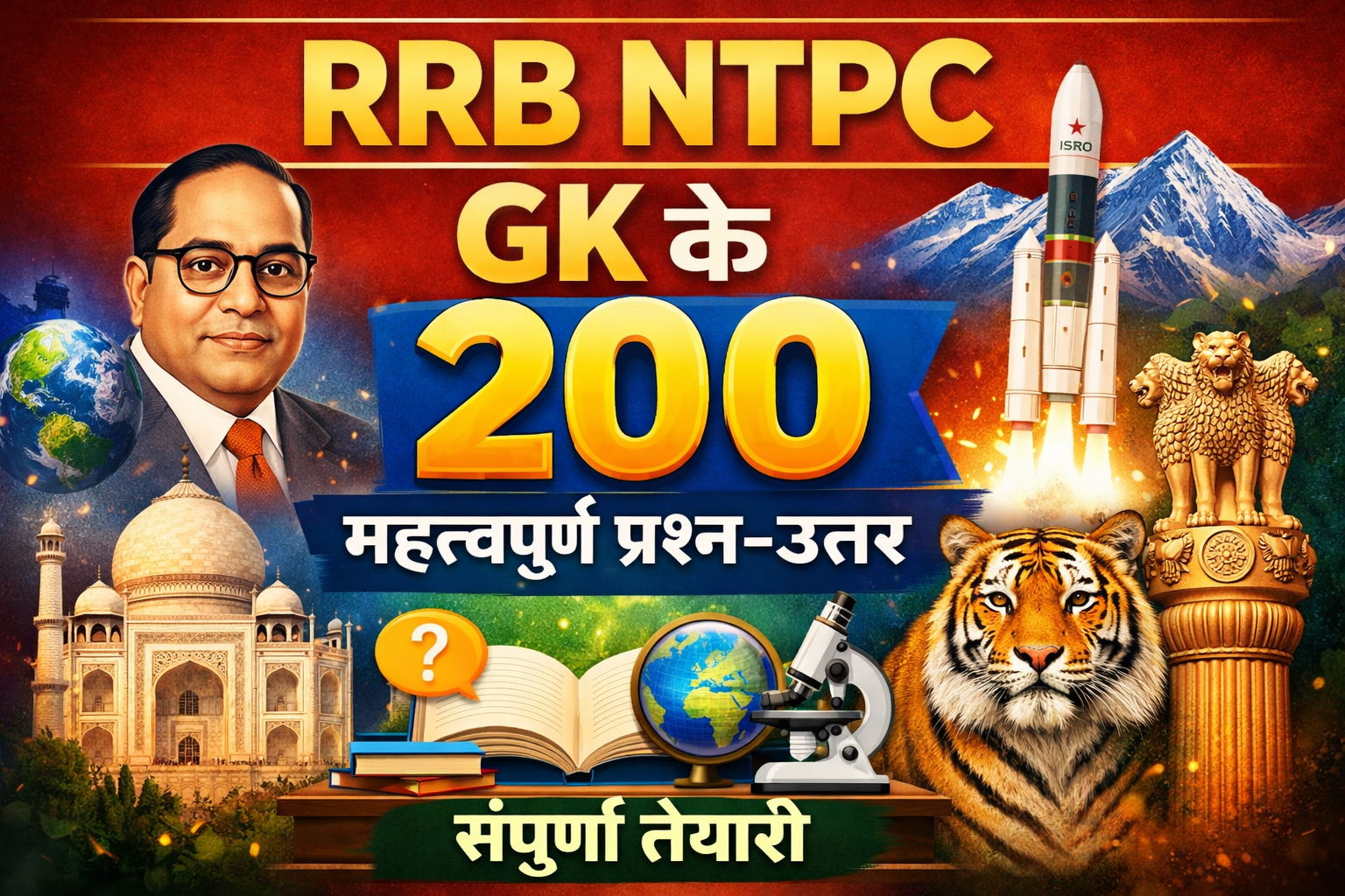 RRB NTPC General Knowledge – 200 Most Important GK Questions with Answers